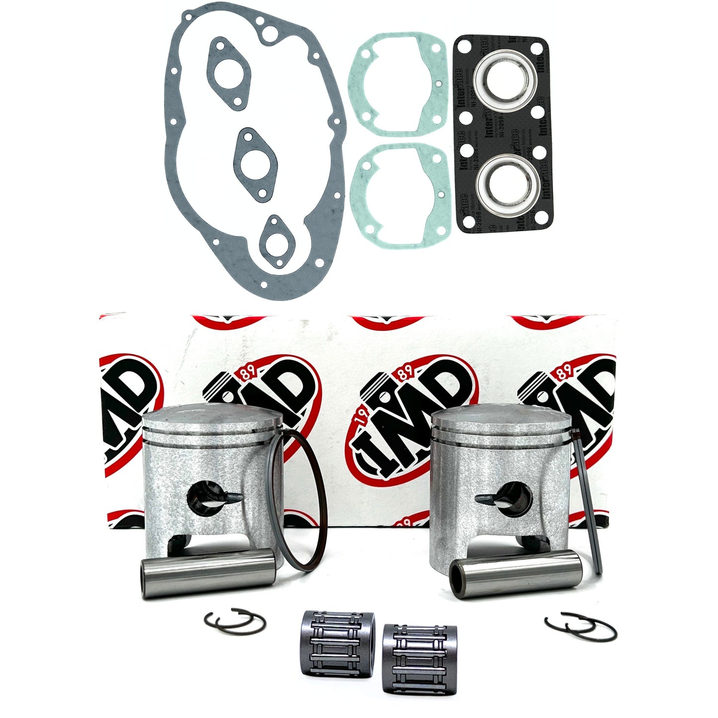 SUZUKI GT250 A/B/C PISTON KITS (2), BEARINGS (2) & GASKET SET (1)
