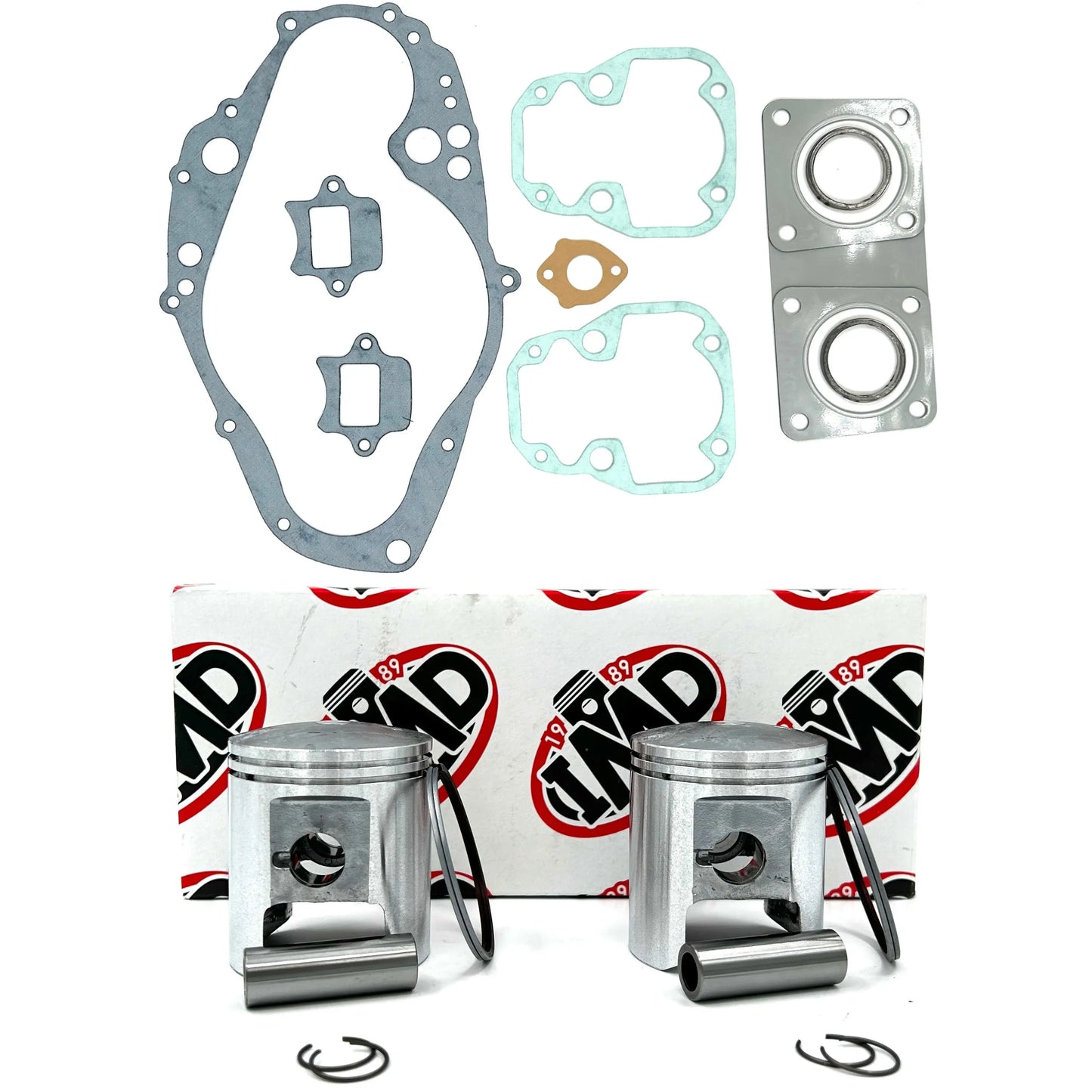 SUZUKI GT250 X7 PISTON KITS (2) & COMPLETE GASKET SET (1) IMD Pistons