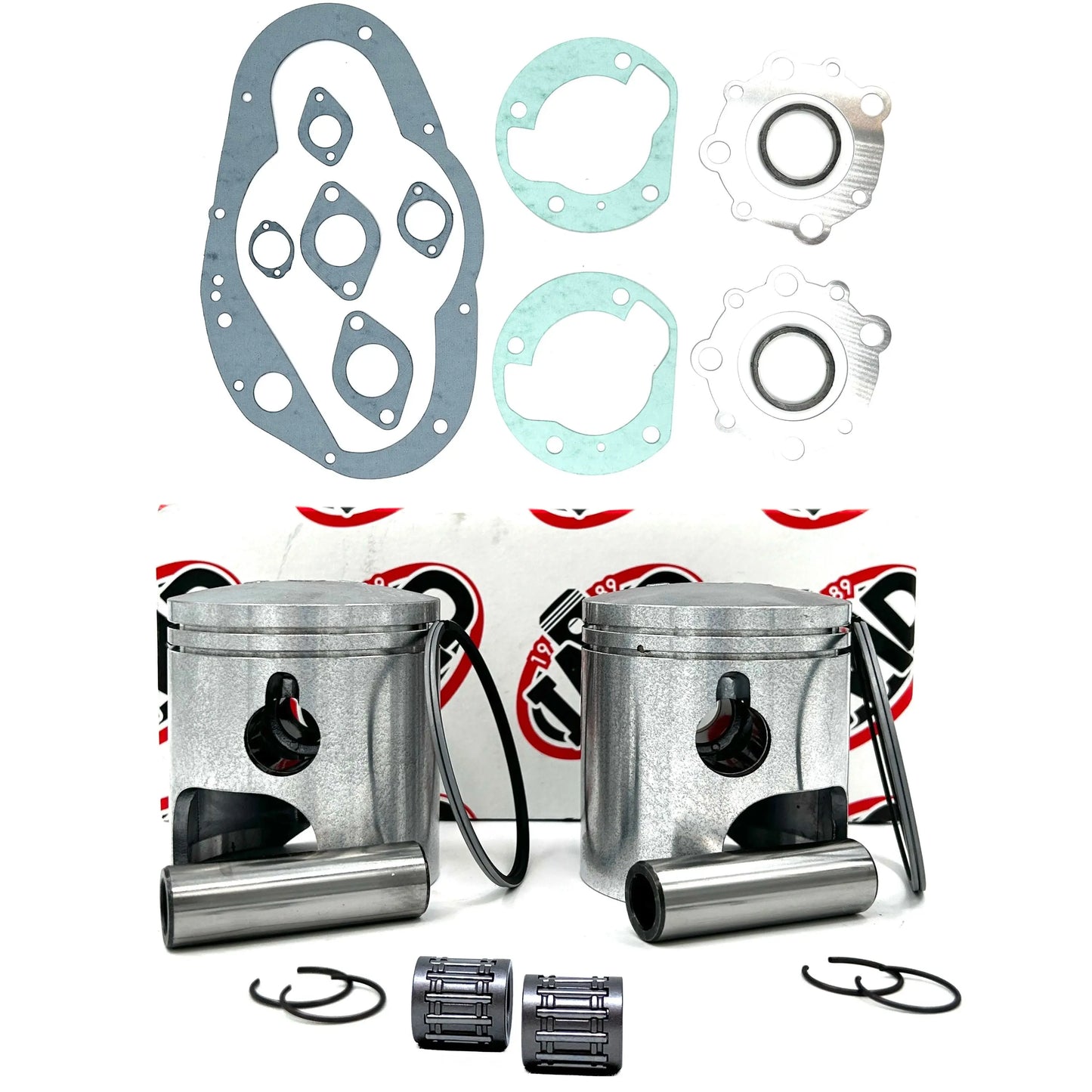 SUZUKI GT500 PISTON KITS (2), BEARINGS (2) & GASKET SET (1) IMD Pistons