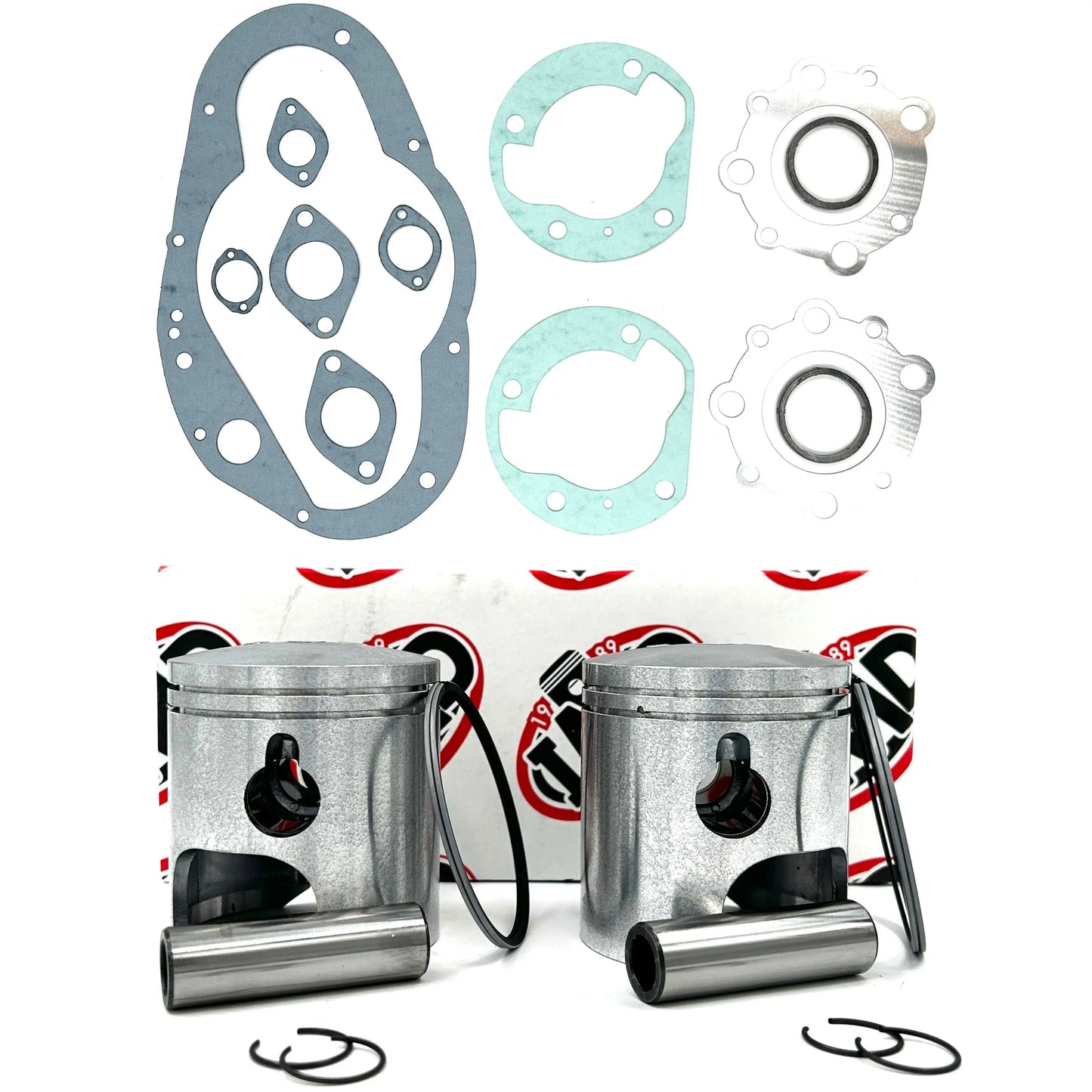SUZUKI GT500 PISTON KITS (2) & COMPLETE GASKET SET (1) IMD Pistons