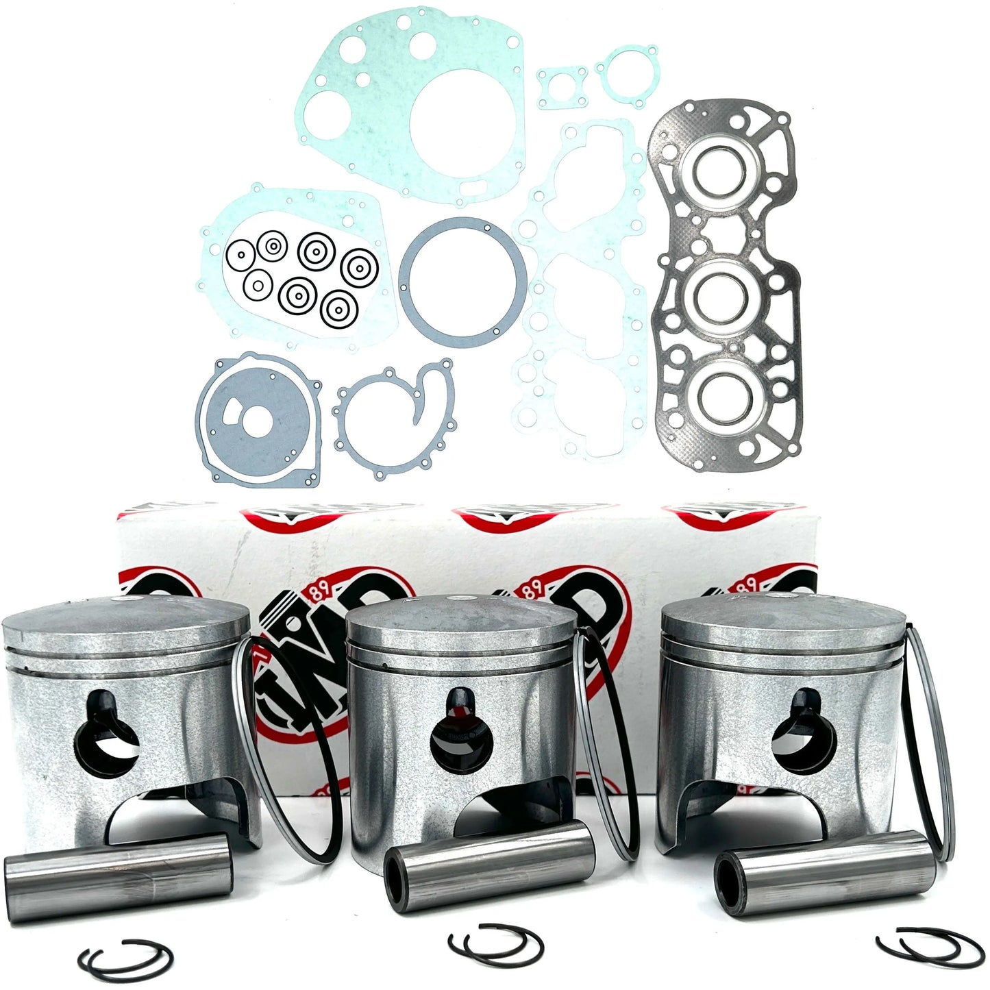 SUZUKI GT750 PISTON KITS (3) & COMPLETE GASKET SET (1) IMD Pistons