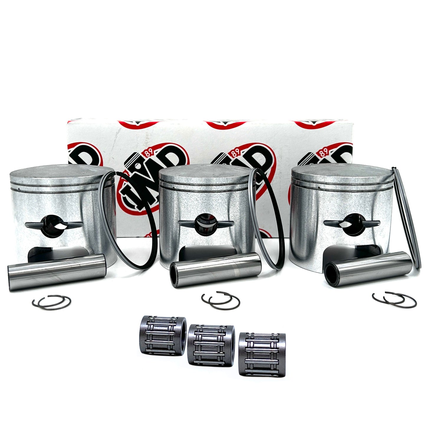 KAWASAKI H2 KH750 PISTON KITS (3) & SMALL END BEARINGS (3)