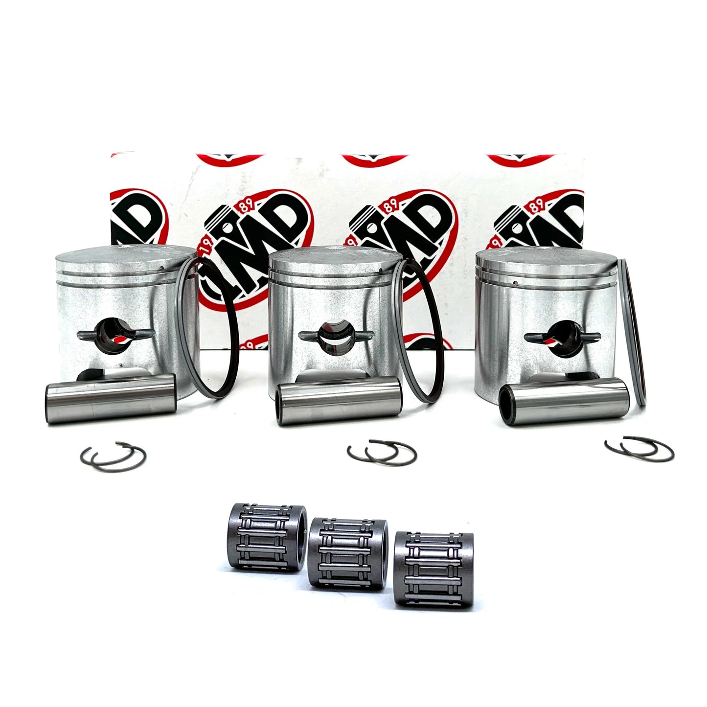 KAWASAKI S3 KH400 PISTON KITS (3) & SMALL END BEARINGS (3) IMD Pistons