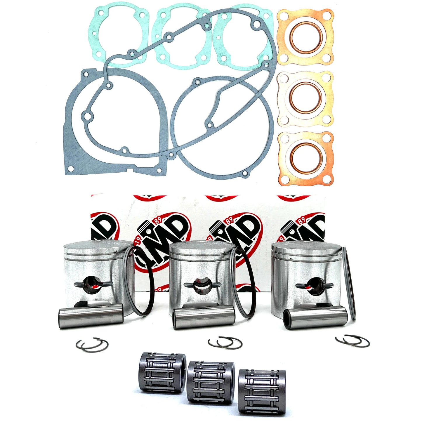 KAWASAKI S3 KH400 PISTON KITS, BEARINGS (3) & GASKET SET (1) IMD Pistons
