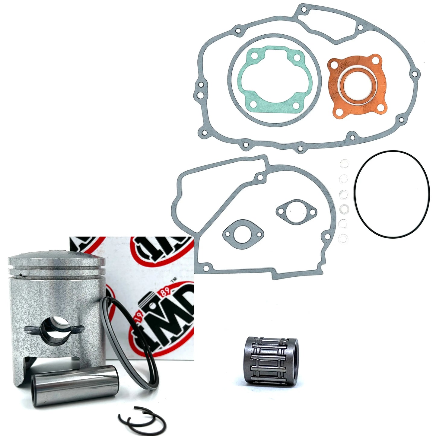 KAWASAKI KE100 PISTON KIT (1), BEARING & COMPLETE GASKET SET (1) IMD Pistons