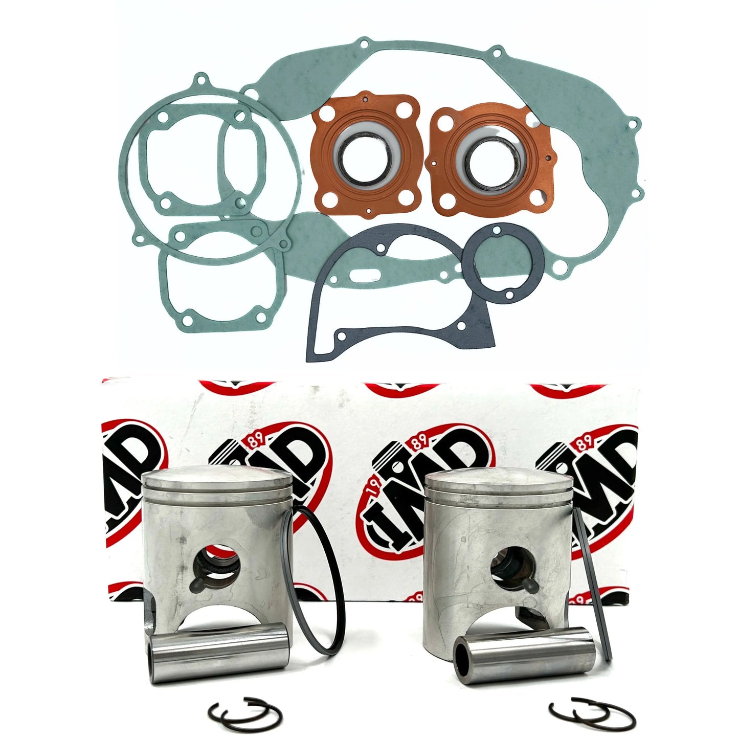 YAMAHA RD250 76-79 PISTON KITS (2) & COMPLETE GASKET SET (1) IMD Pistons