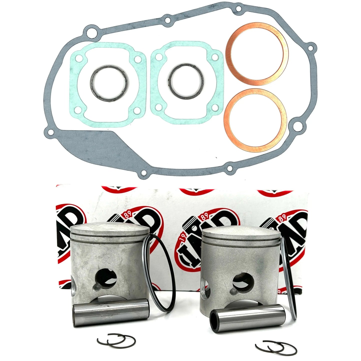 YAMAHA RD350 A/B PISTON KITS (2) & GASKET SET (1) IMD Pistons