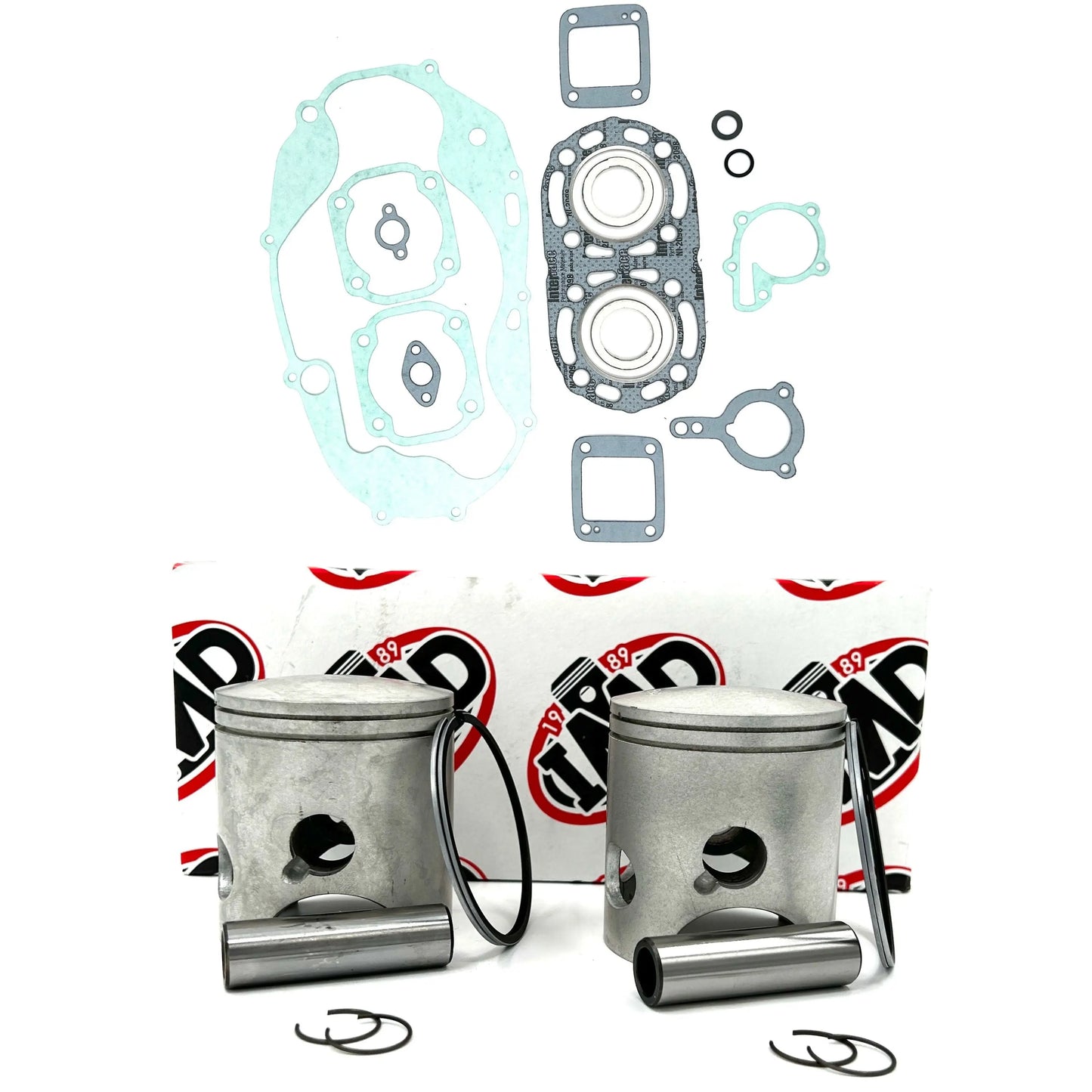 YAMAHA RD350LC PISTON KITS (2) & COMPLETE GASKET SET (1) IMD Pistons