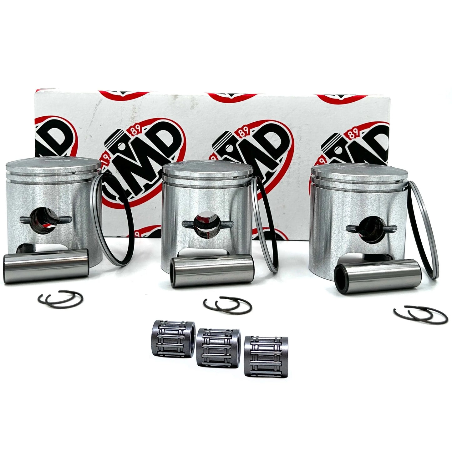 KAWASAKI S2 350 PISTON KITS (3) & SMALL END BEARINGS (3) IMD Pistons