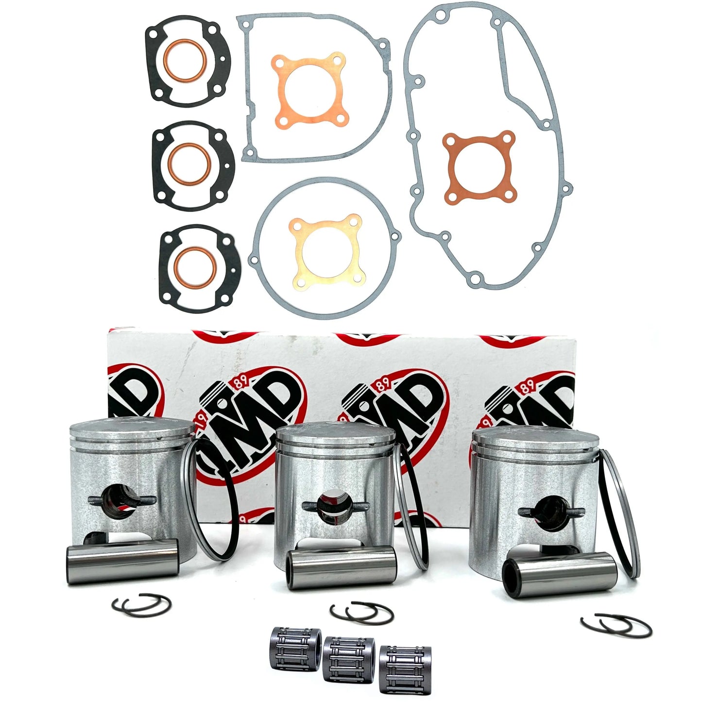 KAWASAKI S2 350 PISTON KITS, BEARINGS (3) & GASKET SET (1) IMD Pistons