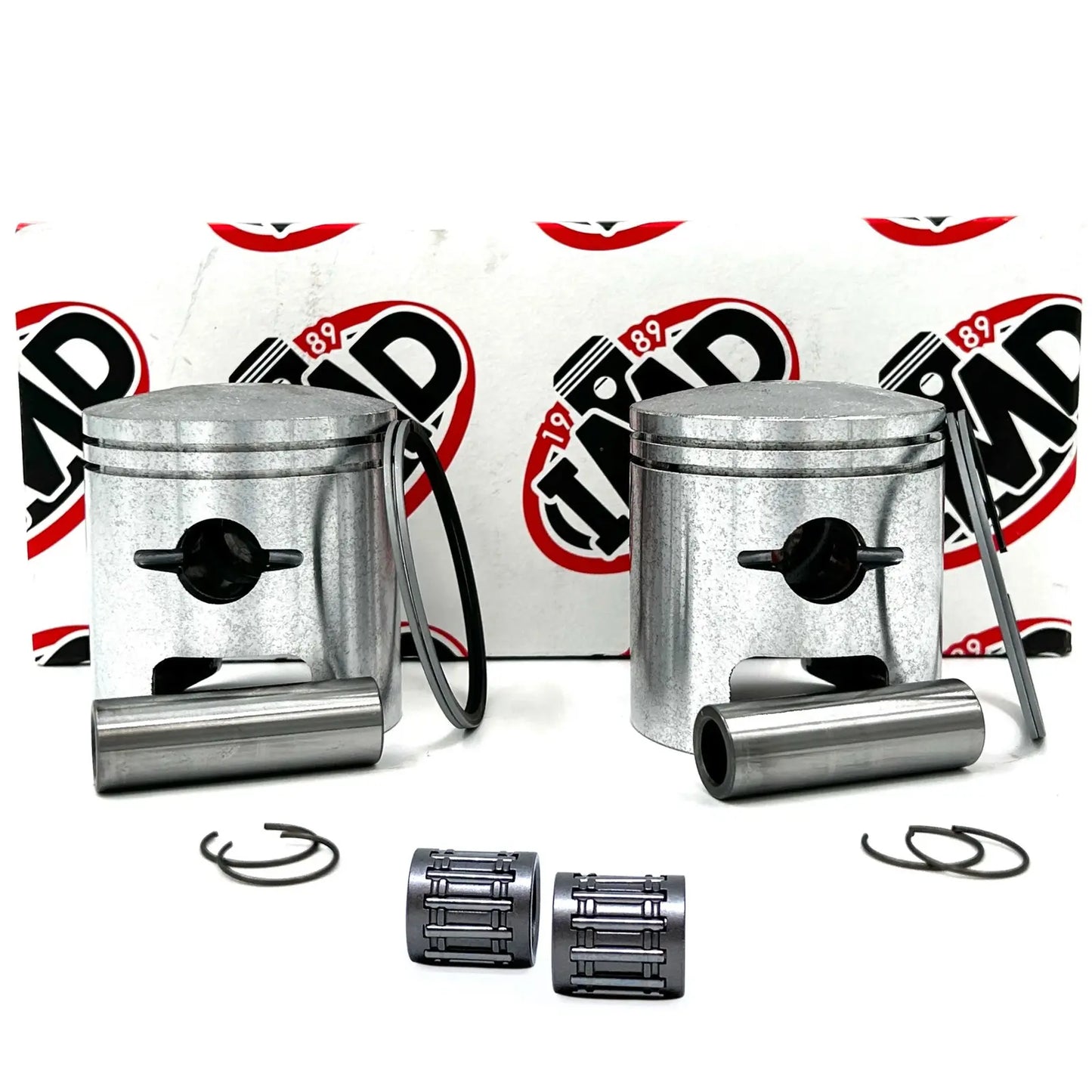 SUZUKI T250 HUSTLER GT250X6 (16MM PIN) PISTON KITS (2) & SMALL END BEARINGS (2) IMD Pistons