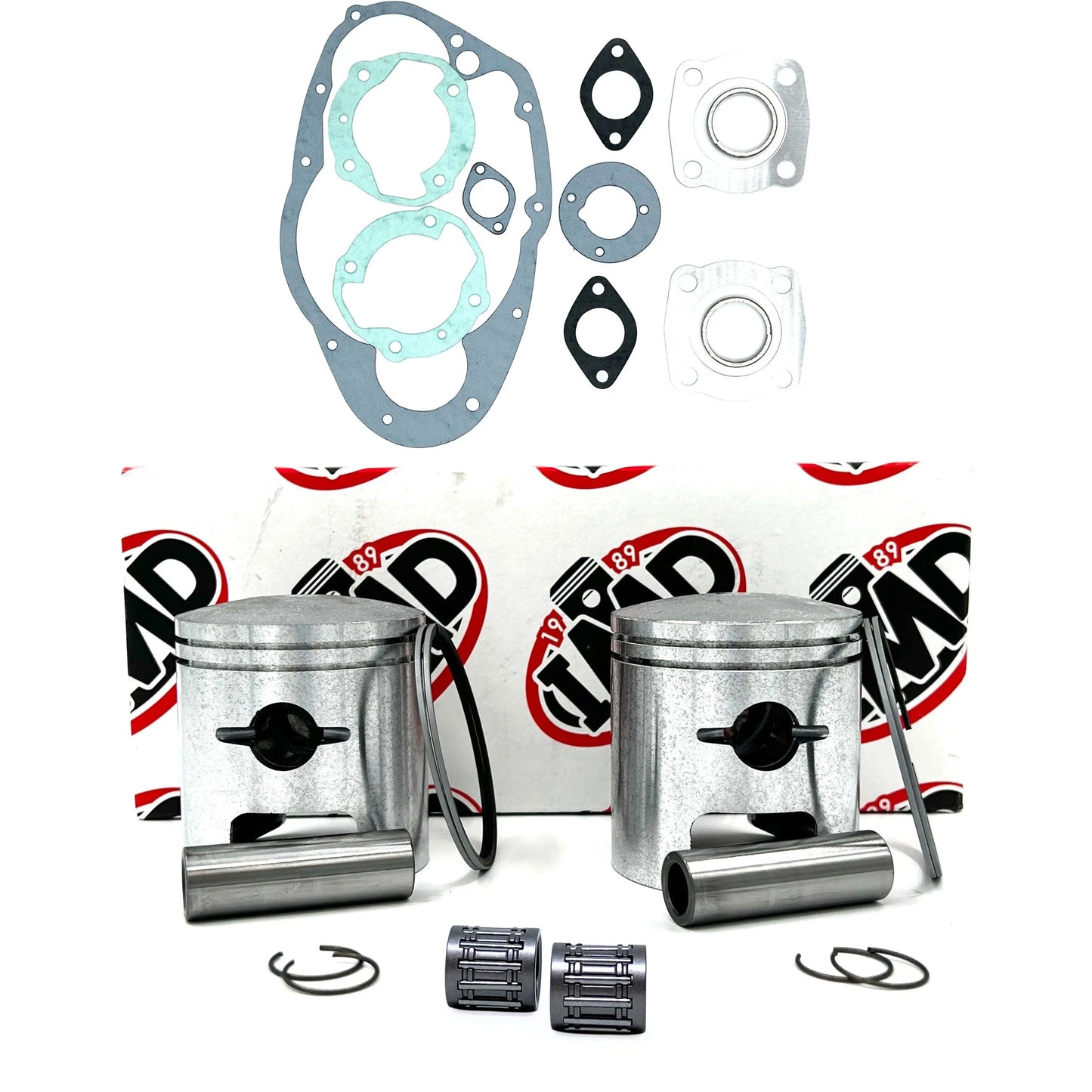 SUZUKI T350 PISTON KITS (2), BEARINGS (2) & GASKET SET (1) IMD Pistons