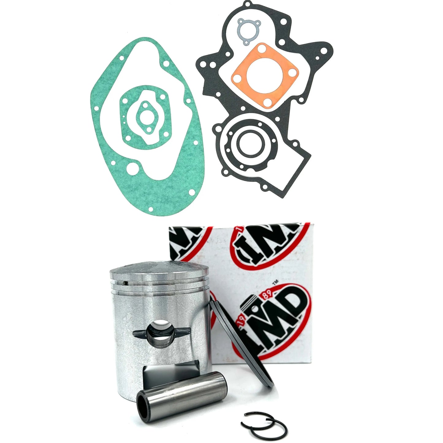 SUZUKI TC120 PISTON KIT (1) & COMPLETE GASKET SET (1) IMD Pistons