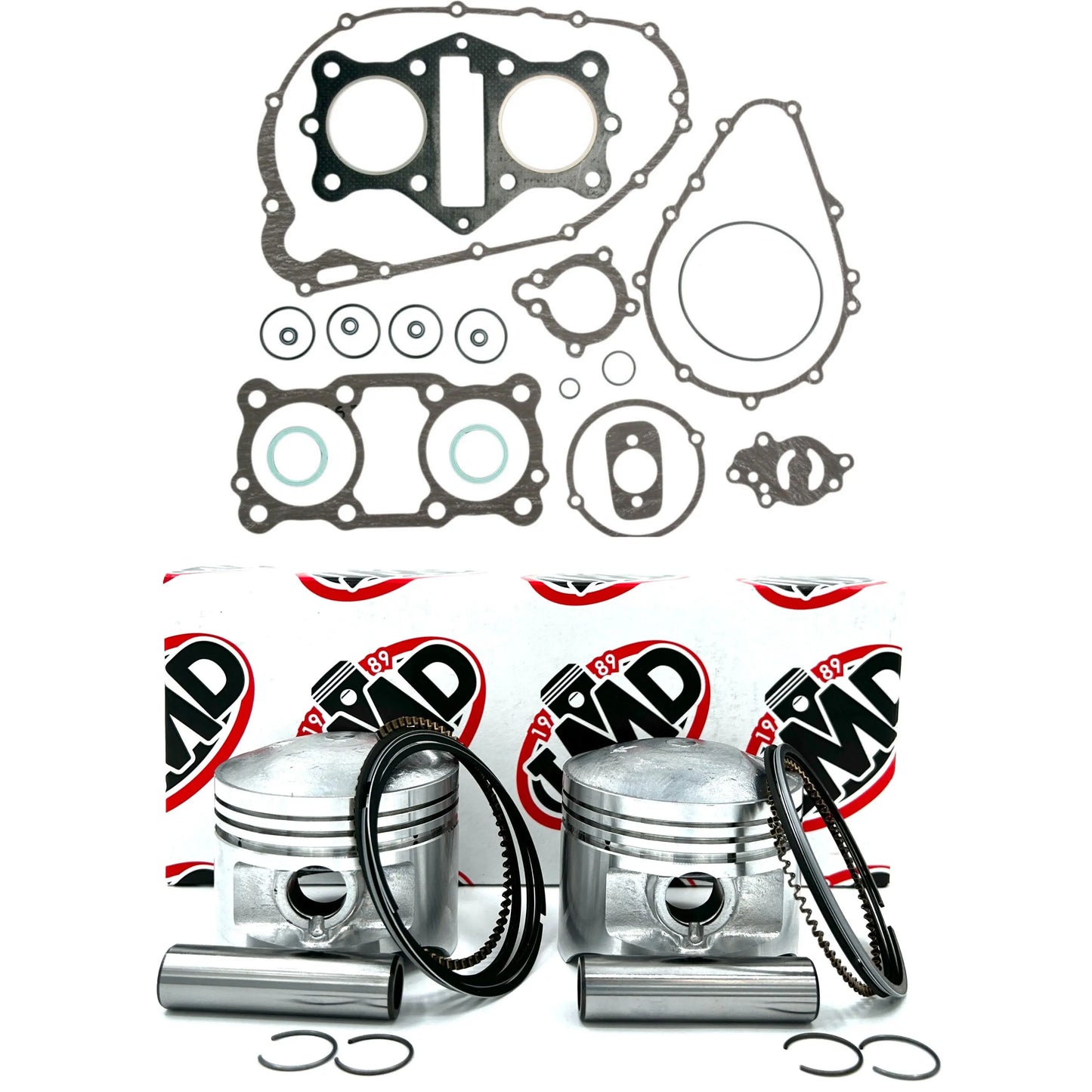 KAWASAKI Z440 KZ440 PISTON KITS (2) & COMPLETE GASKET SET (1) IMD Pistons